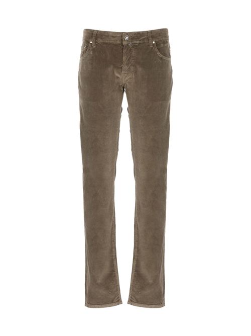 Pantaloni Uomo marrone con logo ricamato tono su tono JACOB COHEN | UQE.0636S3653F23